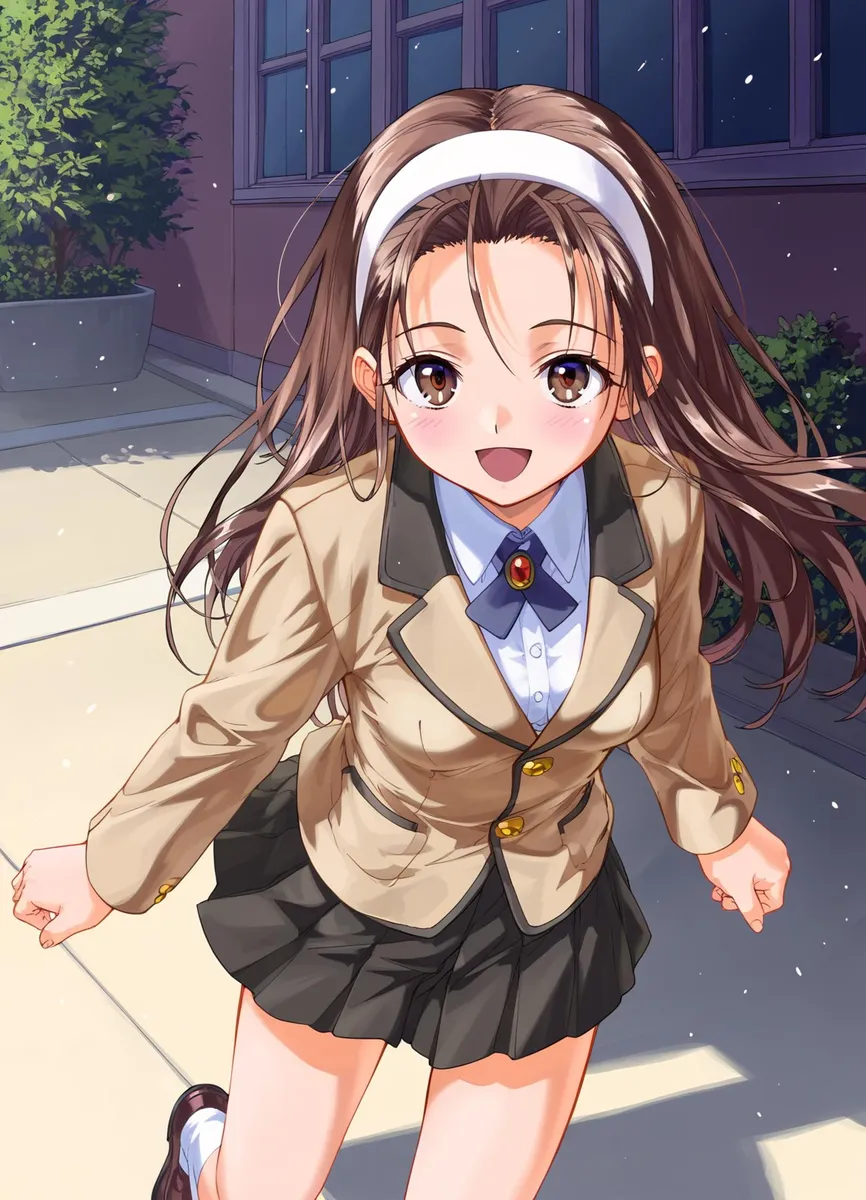 青い髪と光沢のある肌のアニメの女の子、詳細な花柄の背景。