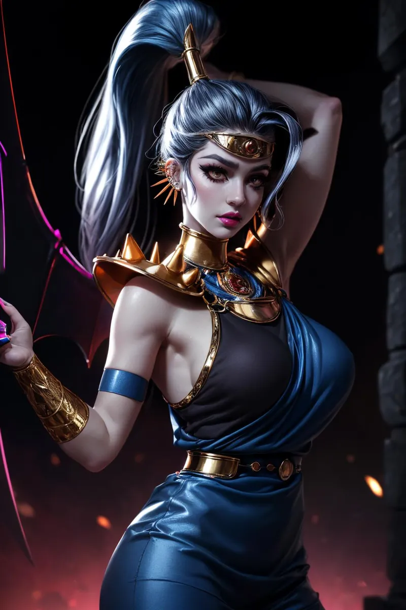 A detailed AI-generated fantasy portrait of a warrior princess with glowing eyes, adorned in medieval armor and braids, created using stable diffusion.